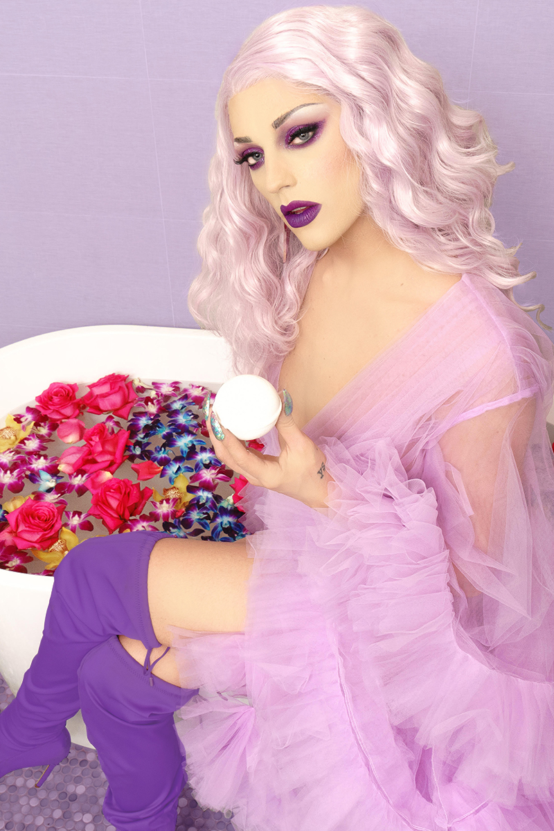 Photo of Laganja Estranja with Honey Pot Hemp CBD Sugar Daddy Purp Bath Bomb